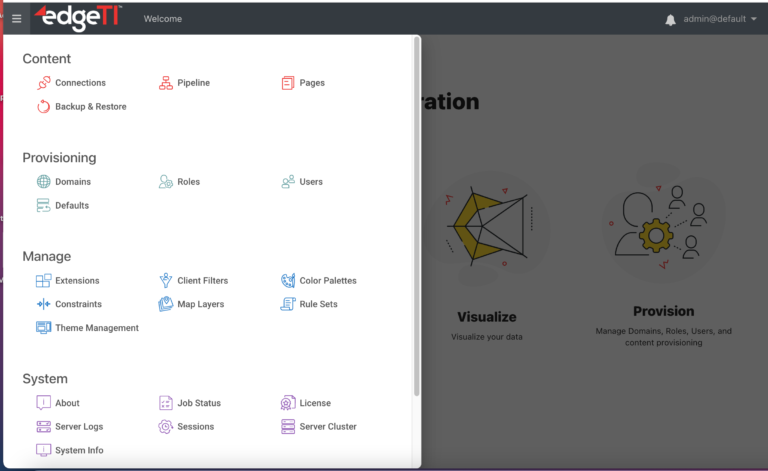 Edge Technologies, Inc. | Documentation | Admin Menu & System Menu